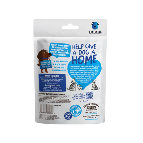 Denzel's Battersea Hearts Beef & Berries Dog Treats 90g