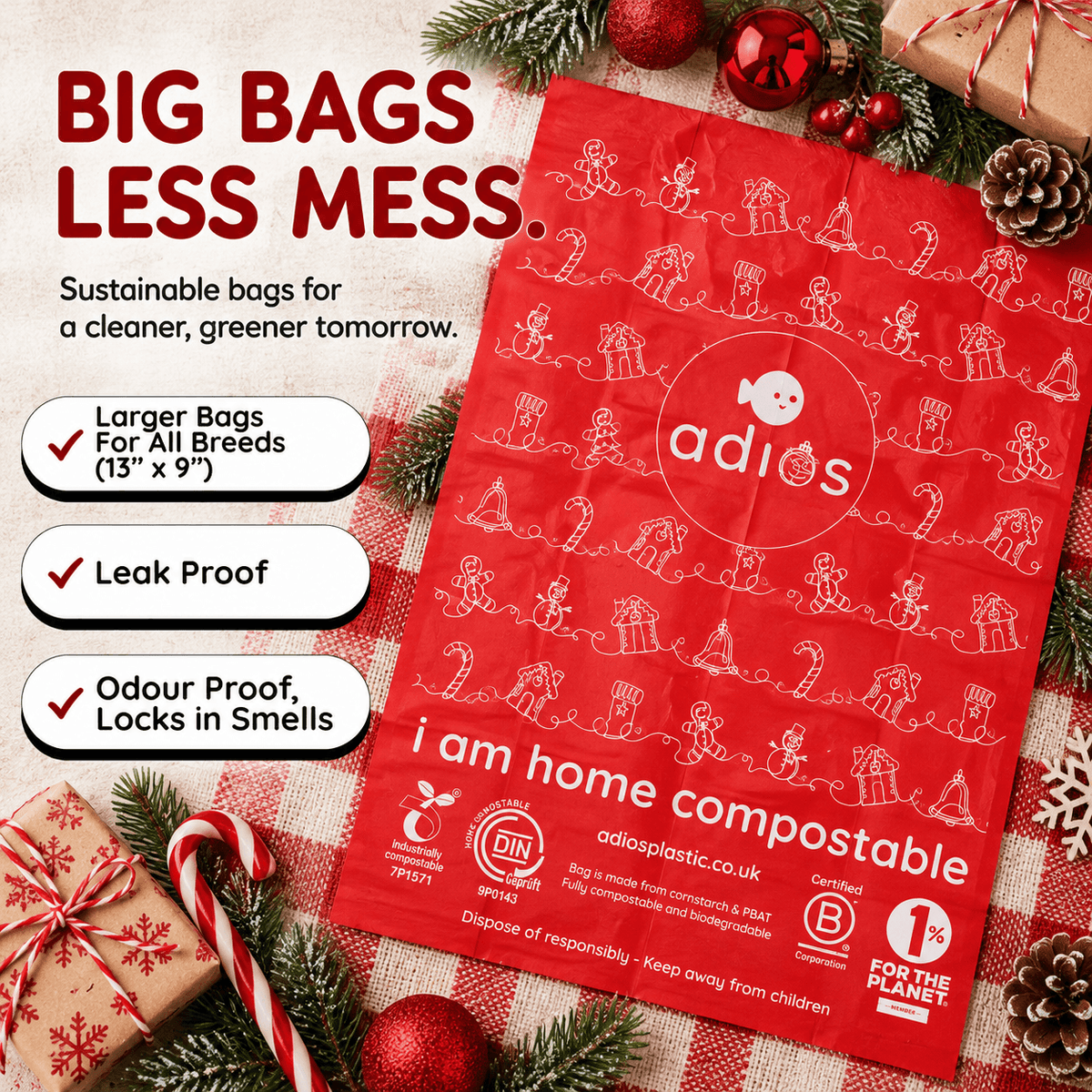 Christmas Compostable Dog Poo Bags