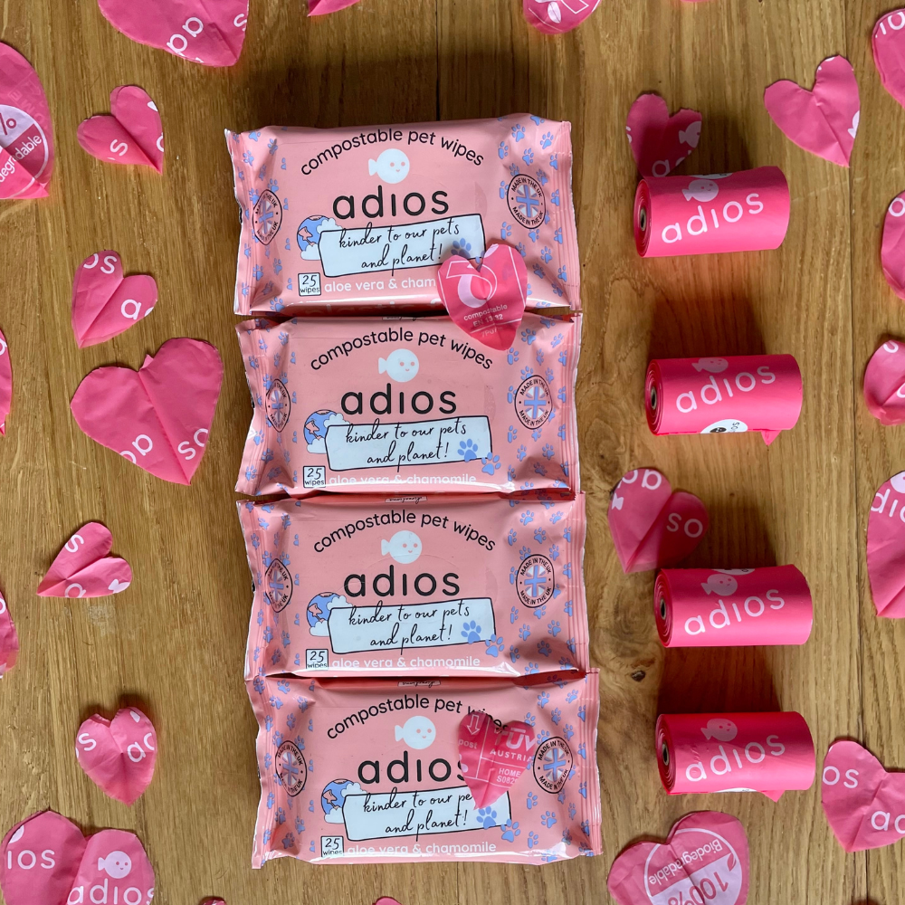 Valentines Deal: 100 Compostable Wipes + 60 Hot Pink Poo bags