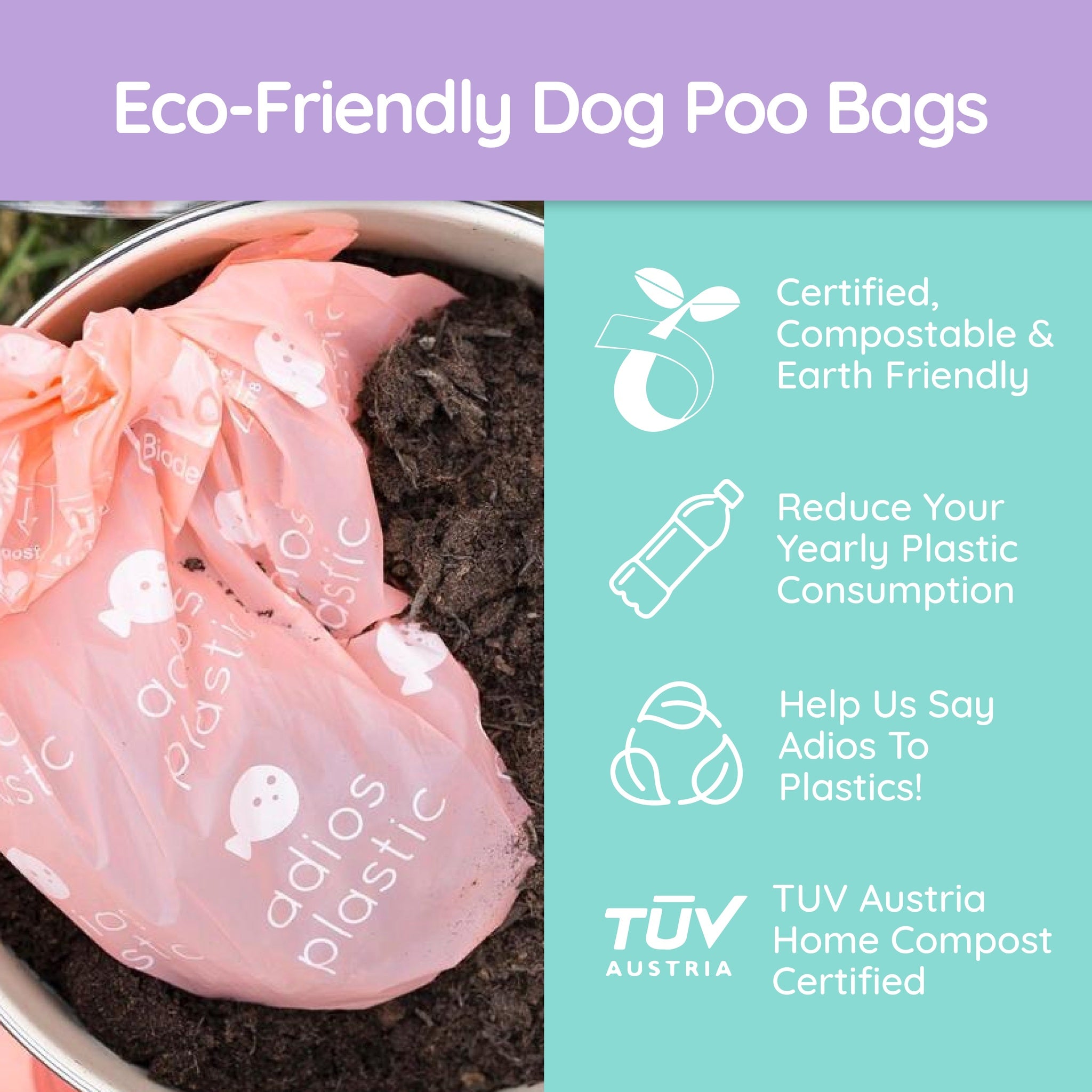 Eco friendly dog poop clearance bags