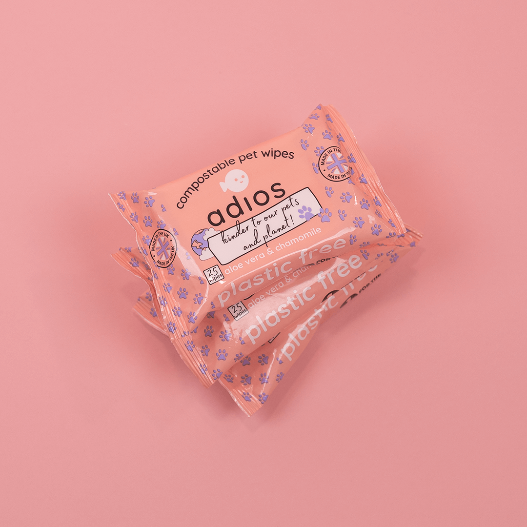 Compostable Pet Wipes by Adios Adios Plastic